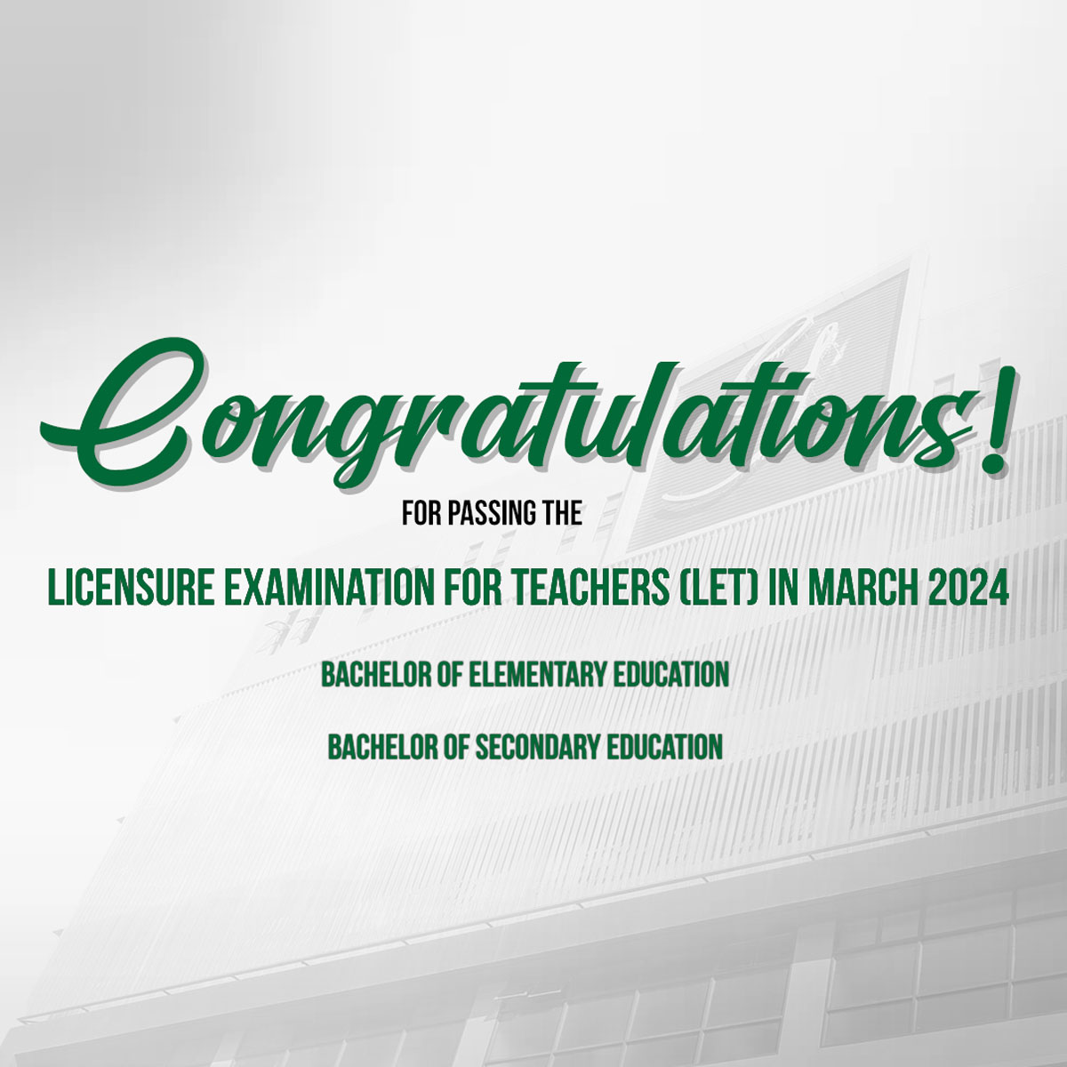 UV-Toledo City Campus Celebrates March 2024 LET Board Passers