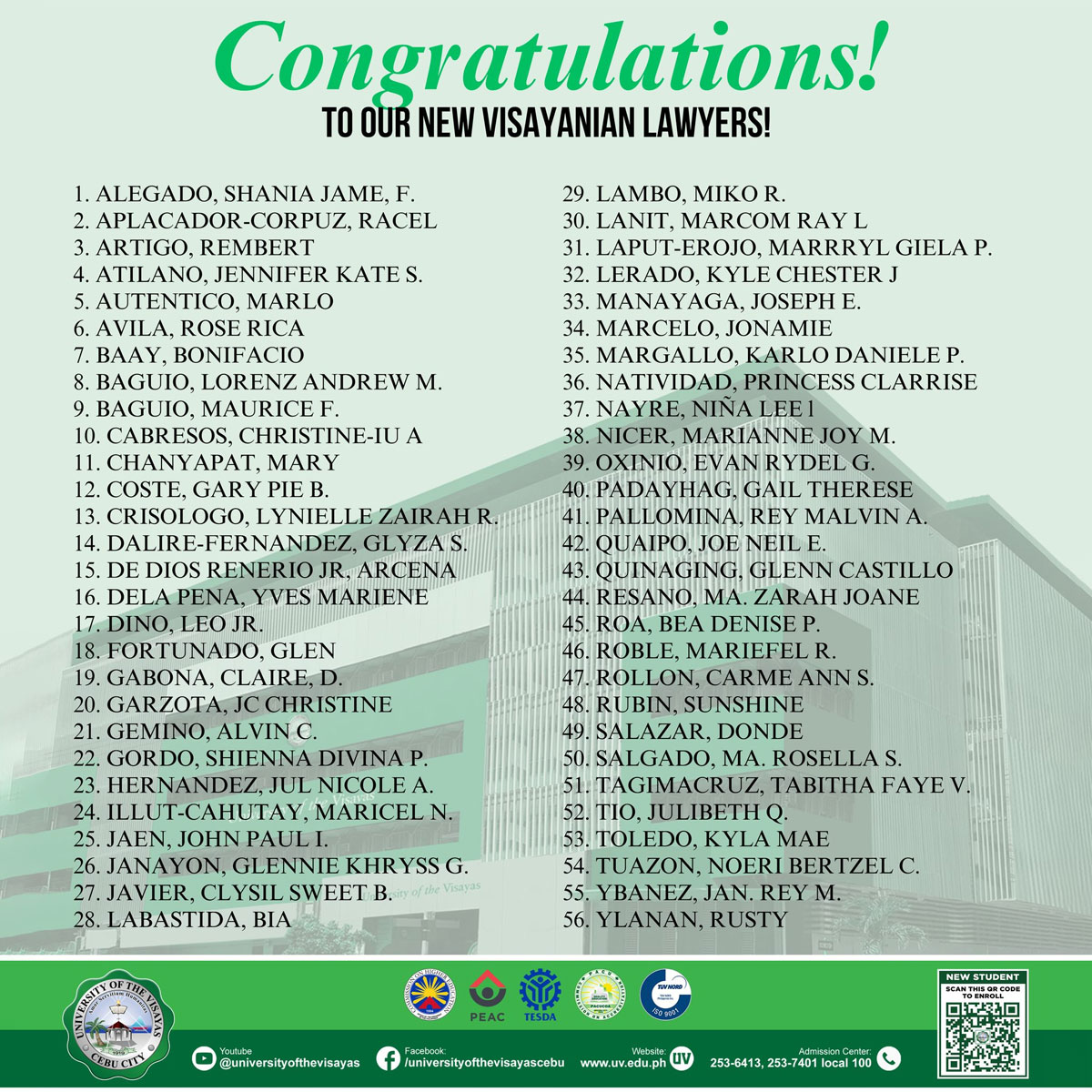Congratulations to Our New Visayanian Lawyers!