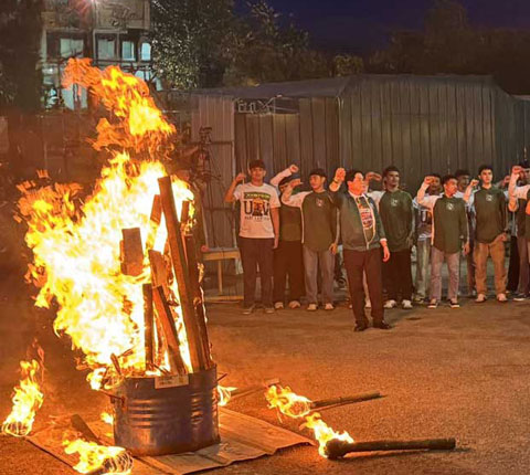 Visayanians Celebrate UV Green Lancers' CESAFI Grand Slam With Bonfire